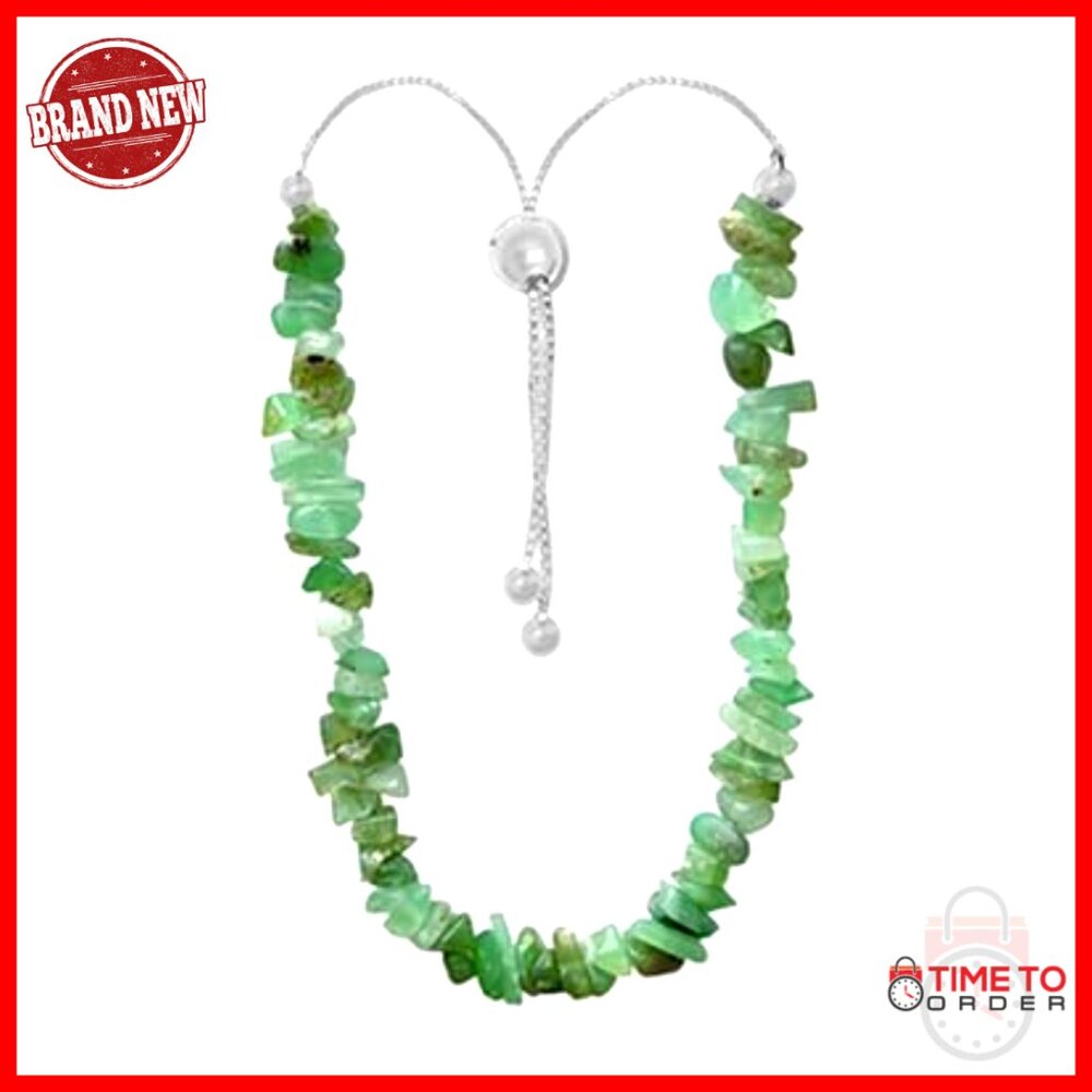 Adjustable Sterling Silver Chrysoprase Bolo Bracelet, May Birthstone Gift
